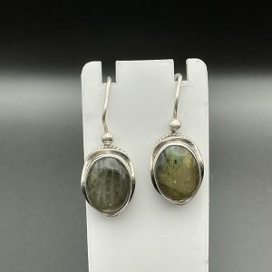 Sterling silver labradorite drop earrings