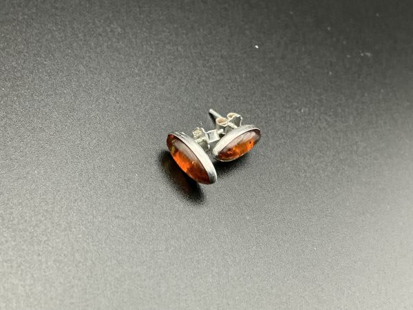 Sterling silver oval amber studs - Image 3