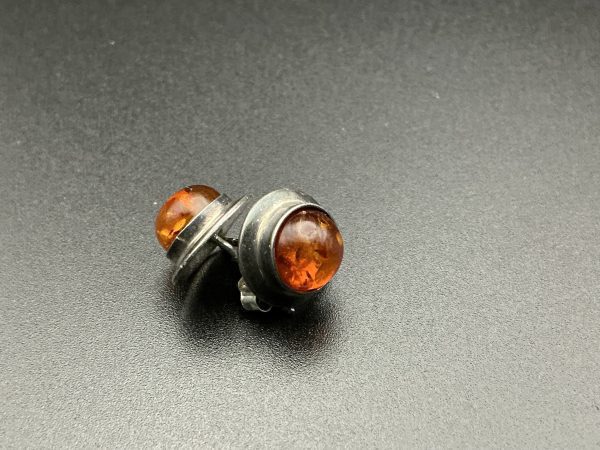 Silver and Amber studs - Image 3