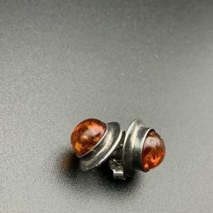 Silver and Amber studs