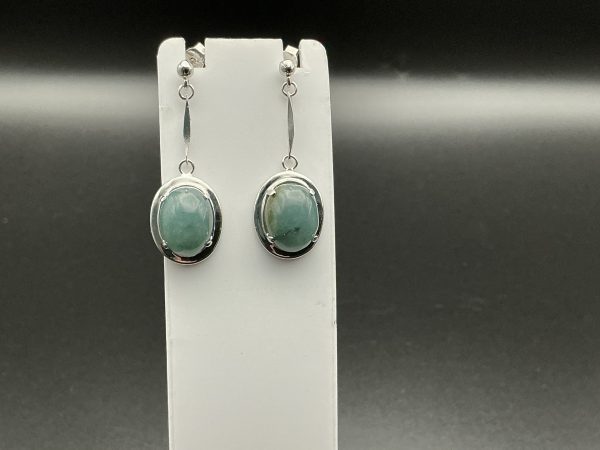 Sterling silver aquamarine drop earrings - Image 2