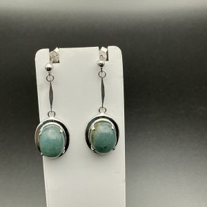 Sterling silver aquamarine drop earrings