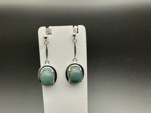 Sterling silver aquamarine drop earrings