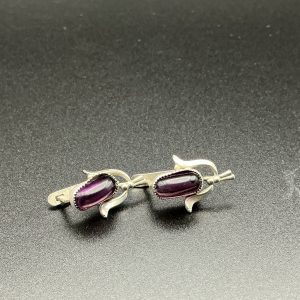 Vintage amethyst stud earrings