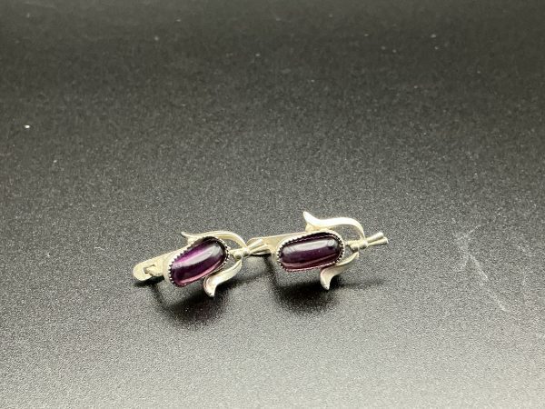 Vintage amethyst stud earrings