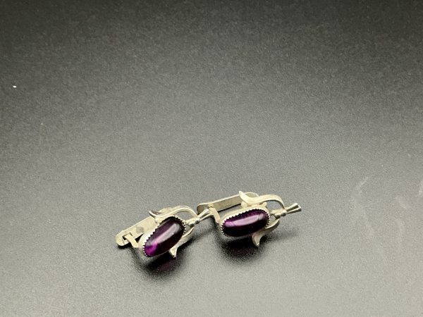 Vintage amethyst stud earrings - Image 3