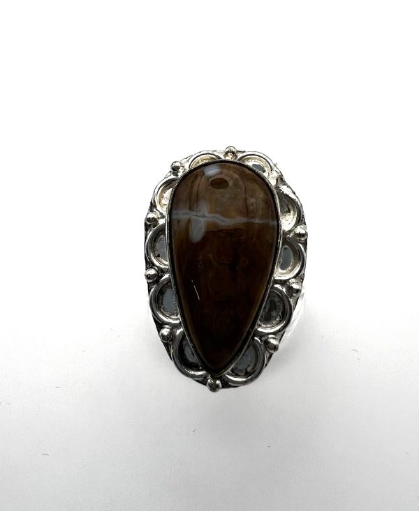Natural Coffee Jasper Ring In 925 Sterling Silver - Image 7