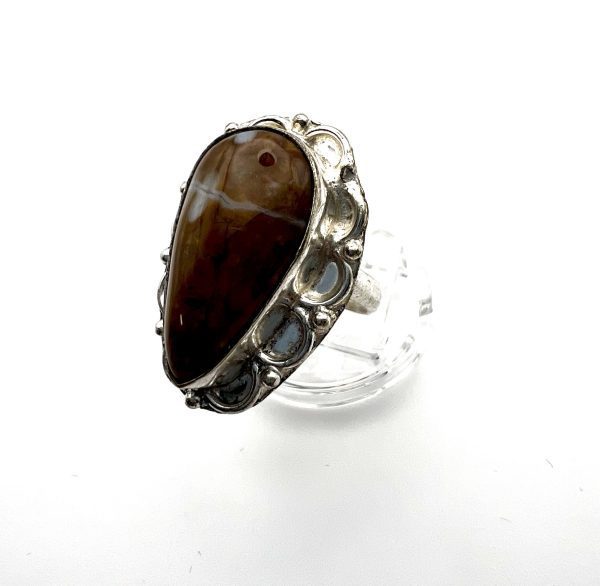 Natural Coffee Jasper Ring In 925 Sterling Silver - Image 6