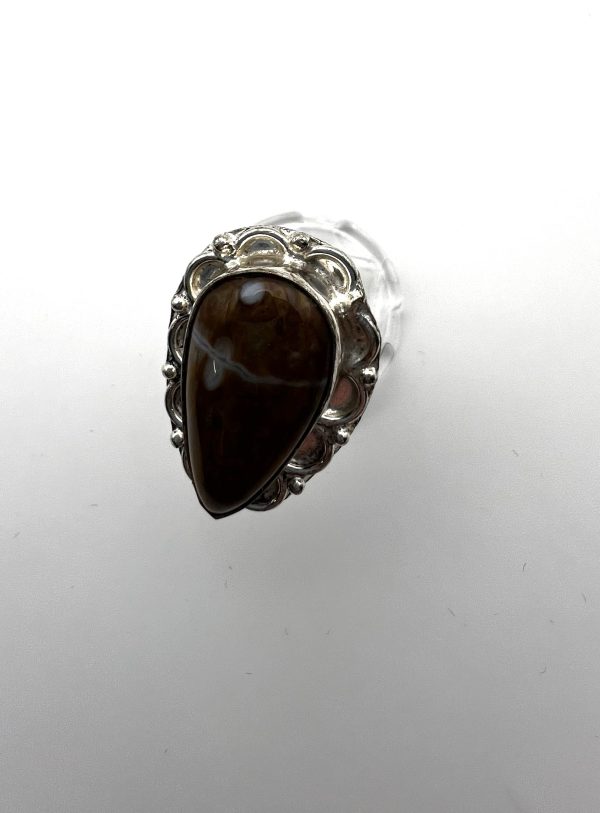 Natural Coffee Jasper Ring In 925 Sterling Silver - Image 5