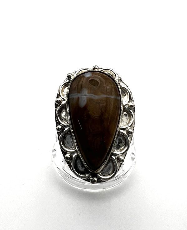 Natural Coffee Jasper Ring In 925 Sterling Silver - Image 2
