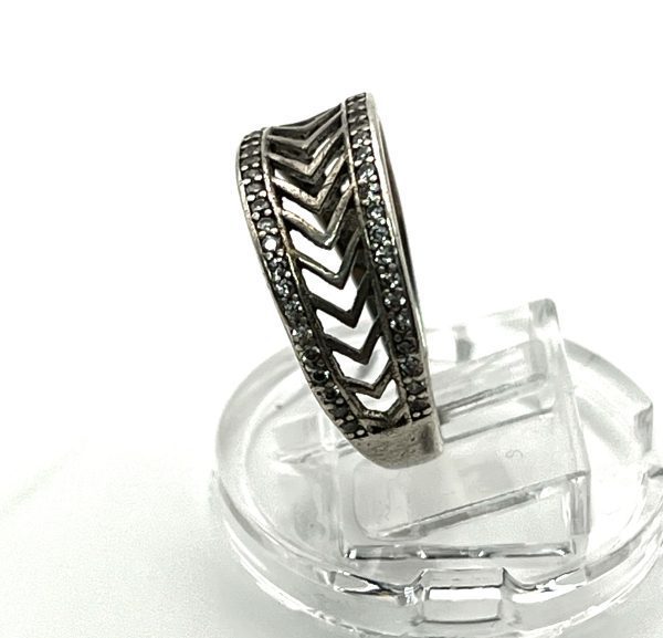 Silver and marcasite ring - Image 6