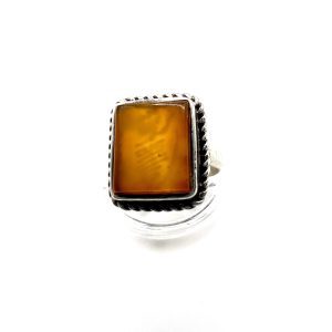 Silver agate ring