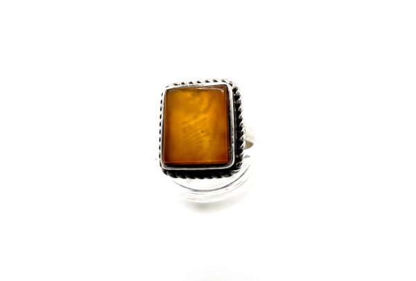 Silver agate ring