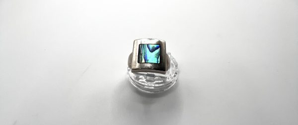 925 Sterling Silver Statement Ring with Natural Abalone Inlay – Size K – 5.5g - Image 5