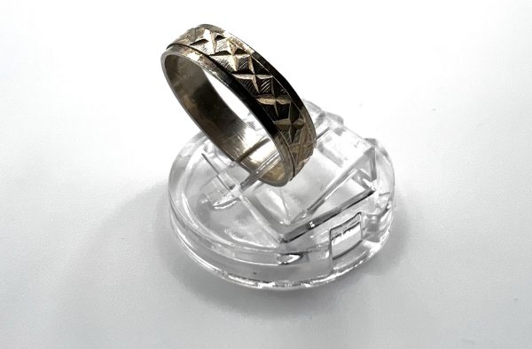 Silver band ring
