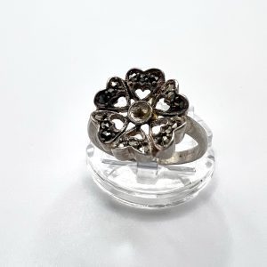 Vintage silver and Marcasite flower ring