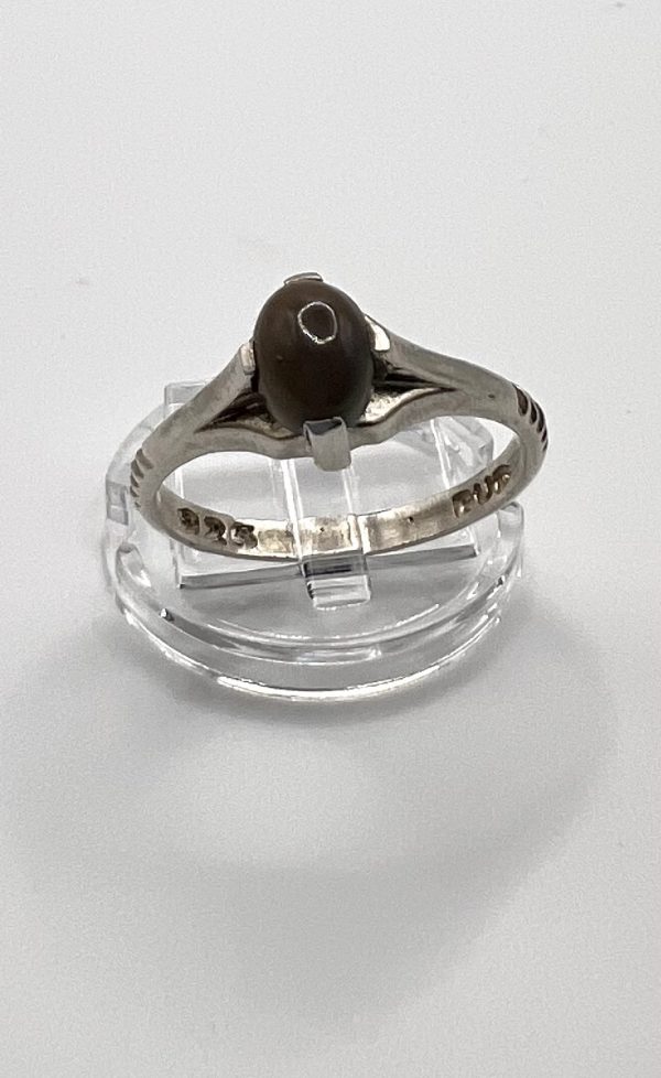 Vintage silver brown moonstone ring - Image 3