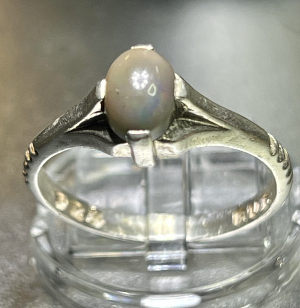 Vintage silver brown moonstone ring - Image 2