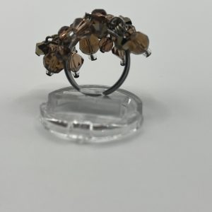 Vintage Champagne Aurora Borealis silver ring