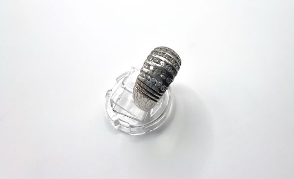 Large Silver Diamante cocktail ring - Image 5