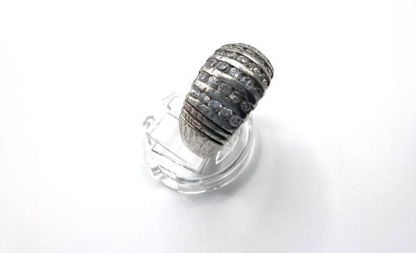 Large Silver Diamante cocktail ring - Image 3