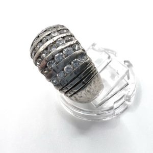 Large Silver Diamante cocktail ring
