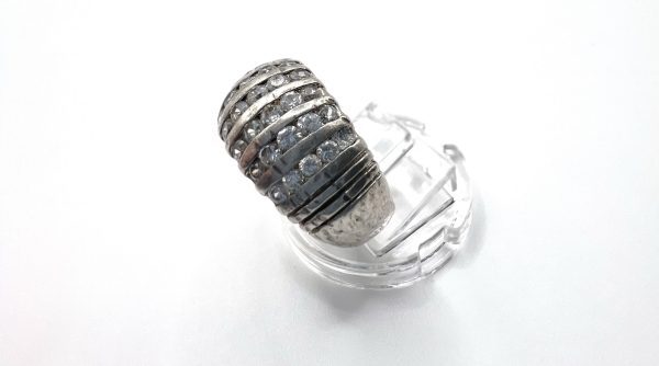 Large Silver Diamante cocktail ring