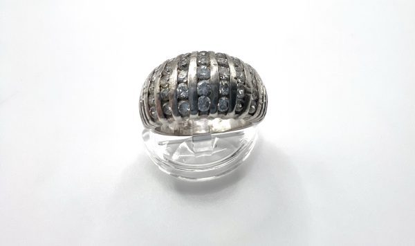 Large Silver Diamante cocktail ring - Image 2