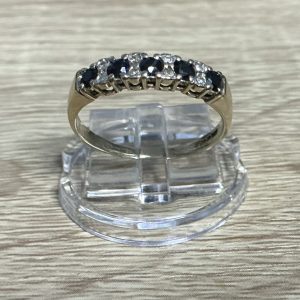 9 carat gold blue spinel and diamond ring