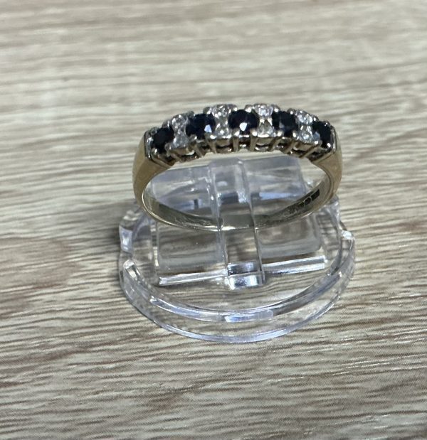 9 carat gold blue spinel and diamond ring - Image 2