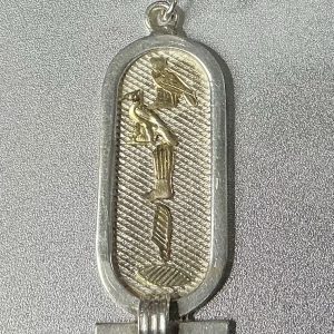 Silver and gold hieroglyph pendant