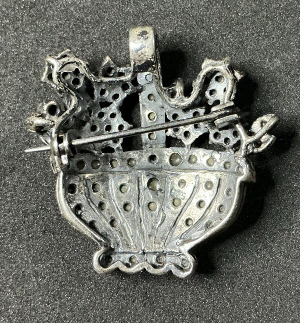 Antique silver Ruby and Marcasite brooch - Image 4