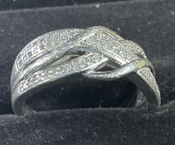 Sterling silver and diamond ring - Image 3