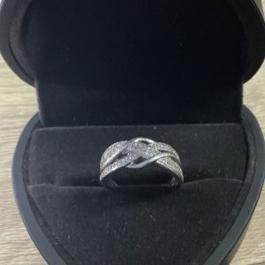 Sterling silver and diamond ring