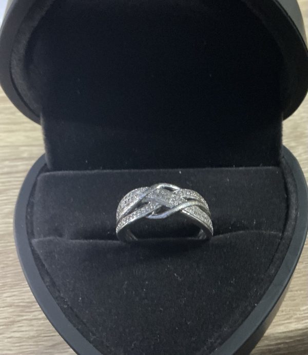 Sterling silver and diamond ring