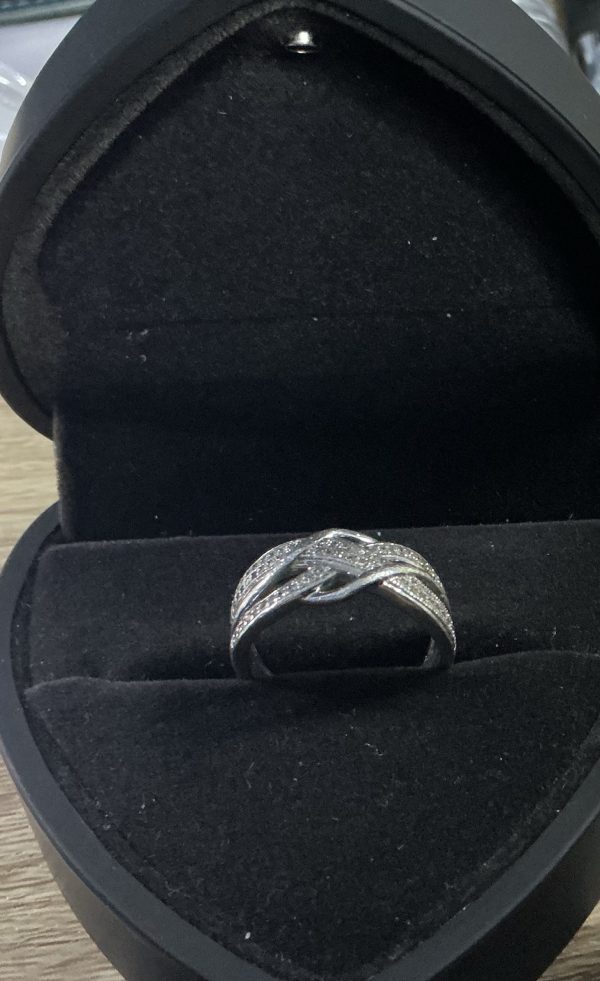 Sterling silver and diamond ring - Image 4