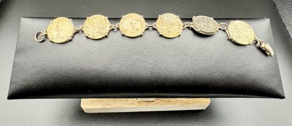 1960 vintage British six pence coin bracelet