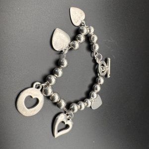 Bijoux Silver Ball Bracelet (5 charms and T-Bar) - 8"