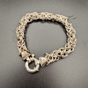 Heavy Sterling Silver Byzantine Bracelet – 28.2g – 8 Inch – Sheffield Hallmark by IBMB