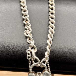 Stirling Silver charm bracelet with heart clasp