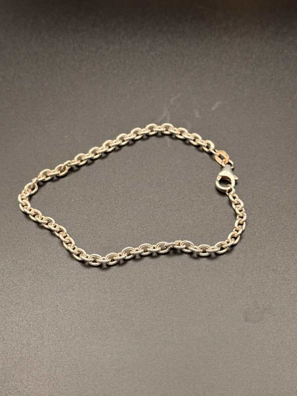 7” Small sterling silver chain bracelet - Image 2