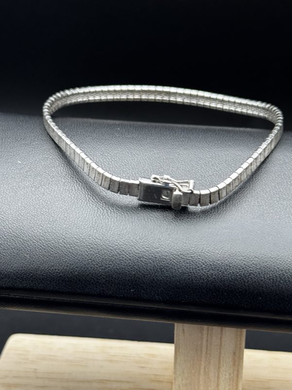 7” Sterling silver flat link ladies bracelet
