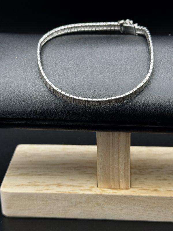 7” Sterling silver flat link ladies bracelet - Image 4