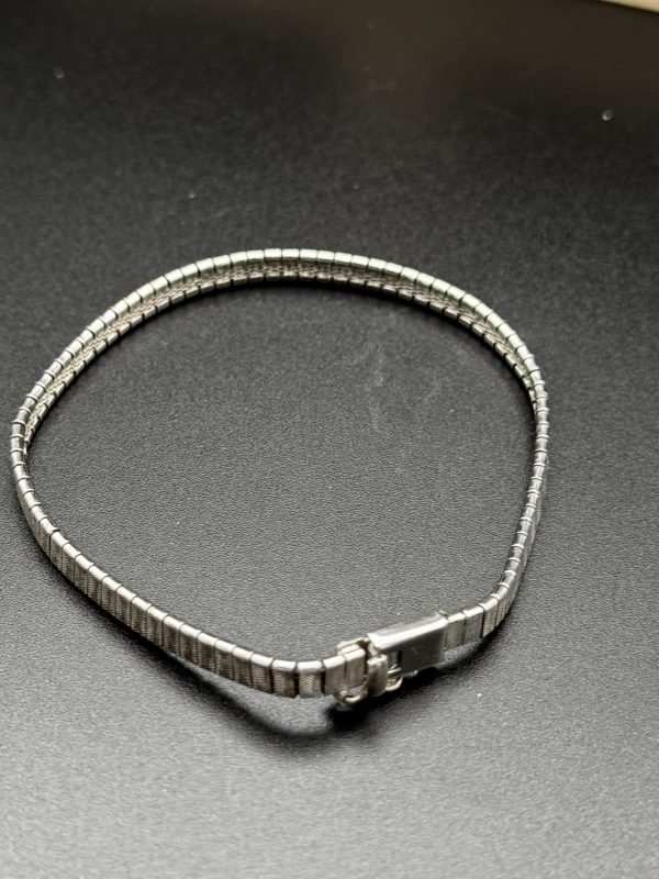 7” Sterling silver flat link ladies bracelet - Image 3