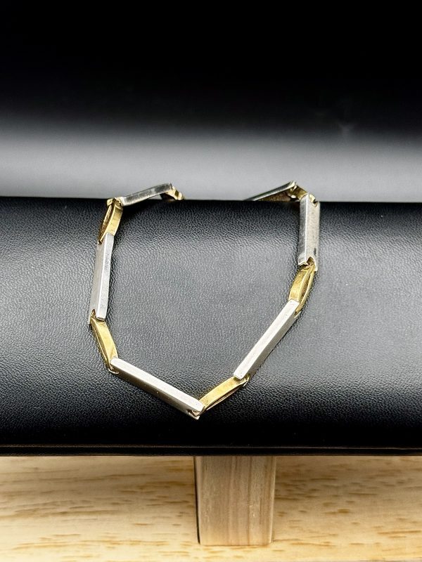 8” 22 carat gold and sterling silver bracelet - Image 5