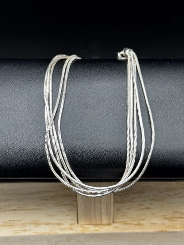 8” Sterling silver multistrand snake bracelet