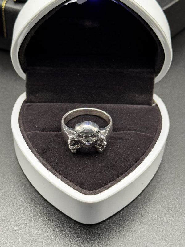 Sterling silver skull and cross bone ring - Image 3