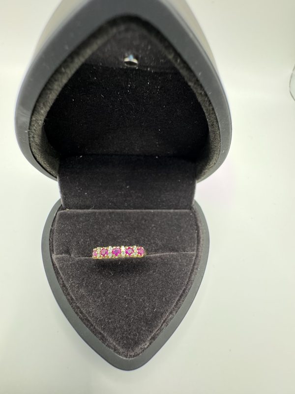 9 carat gold ruby and diamond eternity ring - Image 3