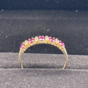 9 carat gold ruby and diamond eternity ring
