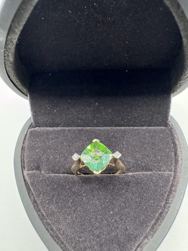 10 ct gold ring Perot and diamond ring - Image 3